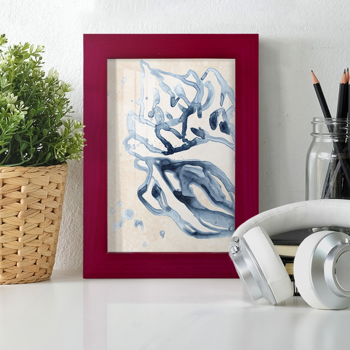 Water Shells II - Framed Print w/glass - Cherry Red
