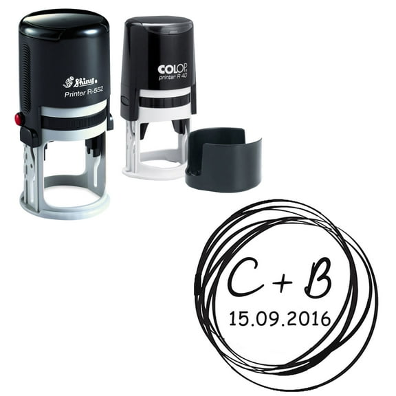 Custom Save The Date Rubber Stamp Pre-Inked Wedding Invitation Idea Rubber Stamp Scribble