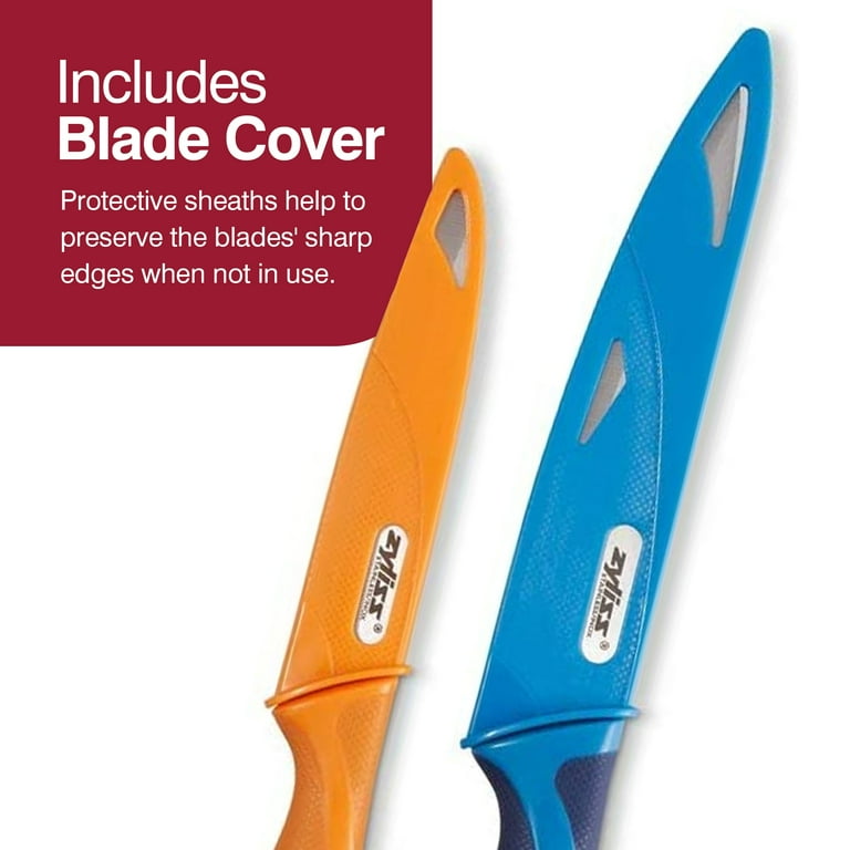 Zyliss, Utility Kitchen Knives, Serrated, with Sheath Covers