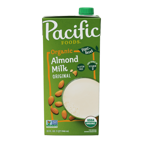 Pack of 12, Pacific Foods Original Organic Almond Milk, 32 fl oz