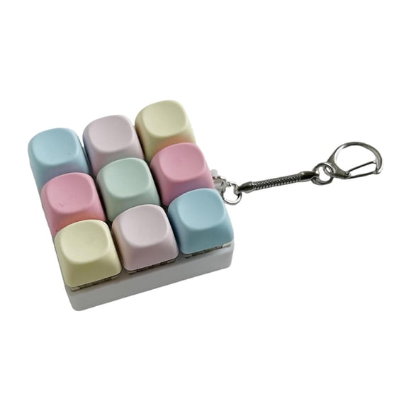 Llavero multicolor de 9 botones, juguete para dedos, accesorio para puertas y paredes, adorno colgante, juguete multifuncional con .