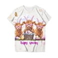 thumbnail image 5 of VKOYWKM Women's Happy Easter T-Shirts Funny Bunny Rabbit Eggs Print T-Shirts Cute Graphic Short Sleeve Crew Neck Holiday Tops Loose Fit Easter Tees, 5 of 5