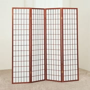 Home Source Cherry 4 Panel Shoji Screen