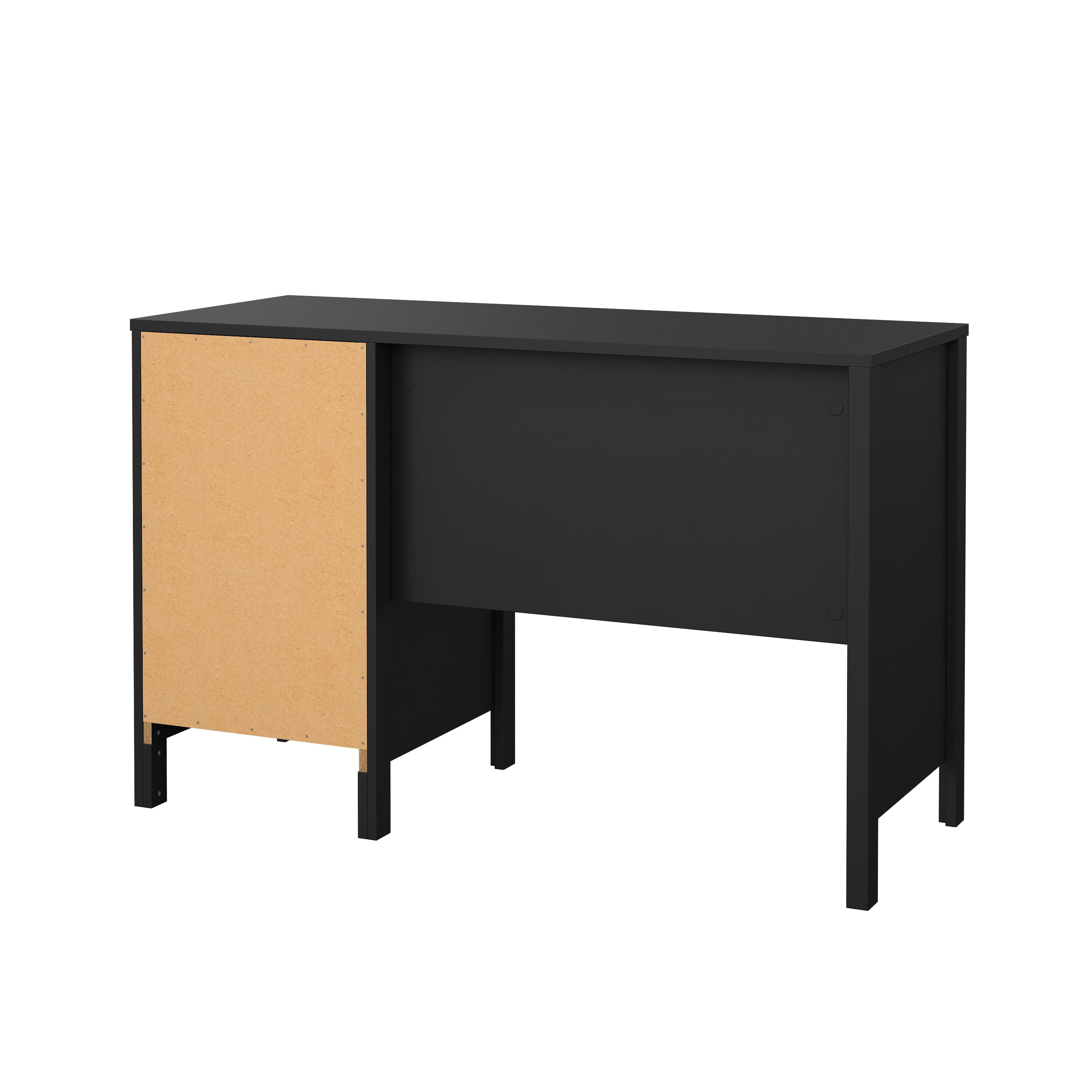 Tvilum Madrid Home Office Writing Desk with 3 Storage Drawers for Adults, Black Matte