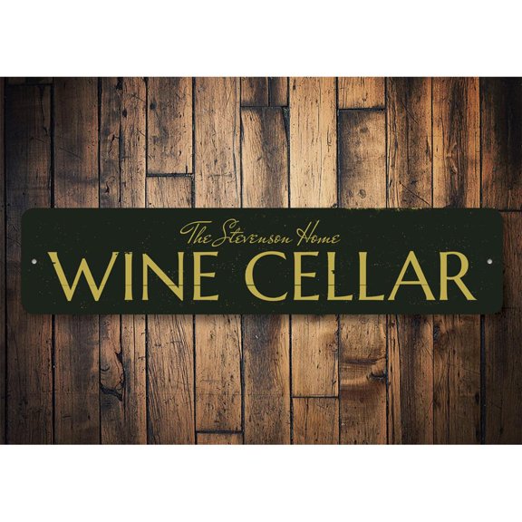 Wine Cellar Novelty Decor, Metal Wall Sign - 4x18 Inches