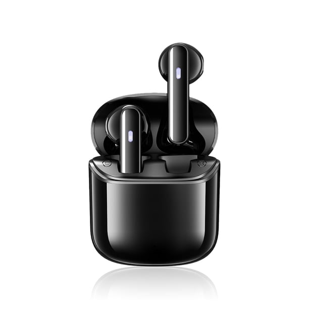 Auriculares inalámbricos compatibles con Bluetooth V5.0 Auriculares con botón de huella fina Deportes 3-4 horas Tiempo de reproducción Mini auriculares con micrófono Negro Sweethay EL005168-01B