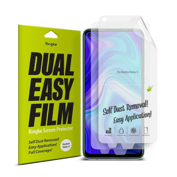 Ringke Dual Easy Film Designed for Xiaomi Redmi Note 9 Screen Protector - 2 Pack
