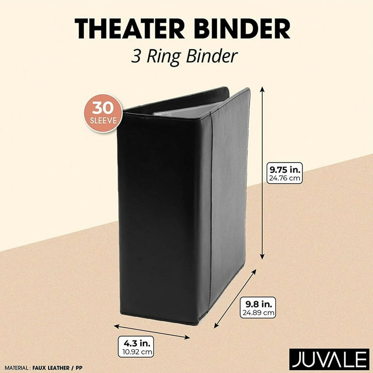 4-Inch Theater Binder with 30 Sleeves, 3-Ring Organizer with Clear Sheet  Protectors for Gifts, Show-Bills Holder, 2 Pockets Per Sleeve (10x9.5 in)