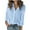 Sky Blue, variant on Womens Linen Long Sleeve Button Down Shirt Loose Fit Casual V-Neck Tops