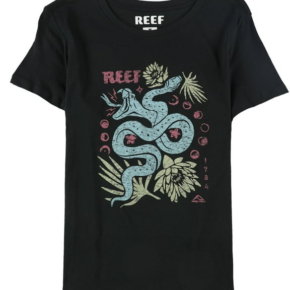 Reef Womens SSUP Classic Graphic T-Shirt, Black, Large