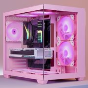Vetroo SA-140 Pink 140mm Addressable RGB & PWM Motherboard Sync Computer PC Cooling Fans with Controller Low Noise High Performance 4-Pin 1200 RPM Hydraulic Bearing