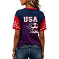 thumbnail image 4 of JULMCOMO Women's Summer Tops 2026 Soccer Cup V Neck Short Sleeve Fan Wear USA Soccer Jersey American Flag Football Graphic Tees 06-Purple S, 4 of 4