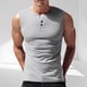 thumbnail image 1 of pstuiky Camiseta sin mangas para hombre, Top deportivo informal de malla de color sólido para hombre, transpirable, sin mangas, cuello redondo, medio botón Camisas de hombre m, 1 of 7