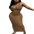 thumbnail image 2 of Womens Long Bodycon Maxi Tank Dress U Neck Ribbed Basic Summer Dress Sun Dresses, 2 of 7