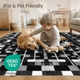 thumbnail image 4 of ODIKA 9'x12' Washable Area Rug Low Pile, Flatwoven, Table Interlocking Pvc Motif Structured Contemporary Dining Under for Great Room, Indoor Concept, Large Living, 4 of 7