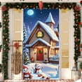 thumbnail image 4 of Horivan 1 Packs Christmas Door Cover with Santa Claus Design Festive Holiday Decoration for Front Door Indoor Wall Party Polyester Fabric Large 90x180cm, 4 of 6