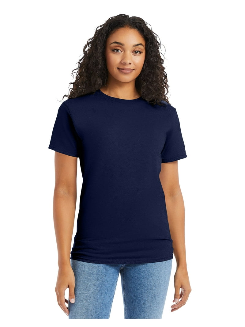 Hanes Essentials Unisex Cotton T-Shirt Navy L - Walmart.com
