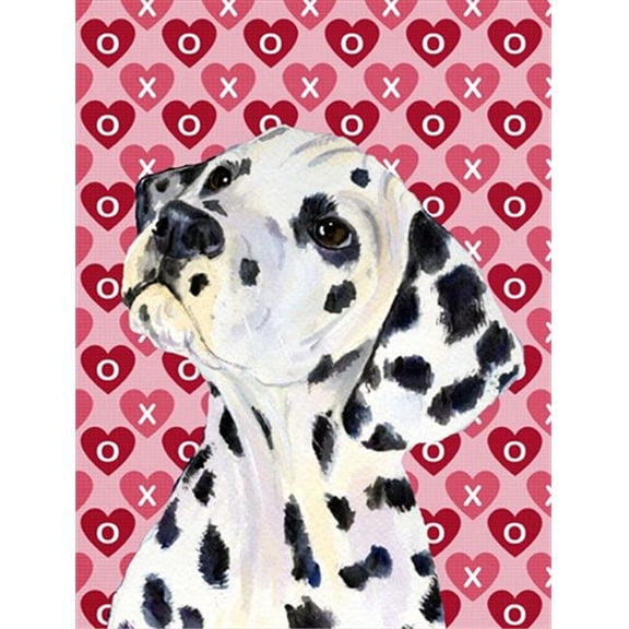 11 x 15 In. Dalmatian Hearts Love And Valentines Day Portrait Flag, Garden Size