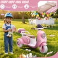 thumbnail image 7 of Funcid 12V Ride on Motorcycle with 3 Wheels, 2 Seater Kids Motorcycle with Storage Compartments, 2WD Electric Bike for Toddlers, Stable Structure, Cute Design, Music, LED Lights, Pink, 7 of 7