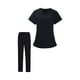 thumbnail image 5 of Uniforme de enfermera Fernando para mujer Conjunto de pantalones y Top cuello V Negro SG, 5 of 8