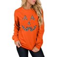 thumbnail image 1 of Chandails en Molleton Visage de Citrouille Halloween Femmes Mignon Pull Graphique Citrouille Décontracté Manches Longues Automne, 1 of 5