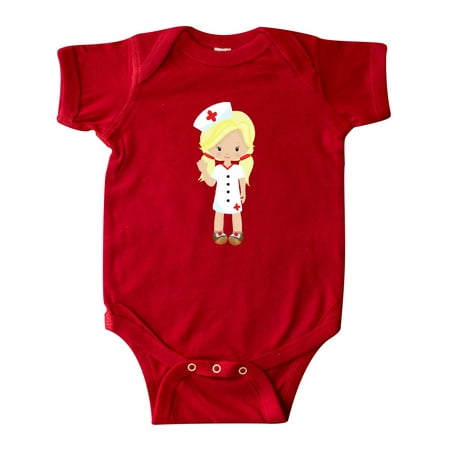 

Inktastic Cute Girl Nurse Blonde Hair Nurse Uniform Gift Baby Girl Bodysuit