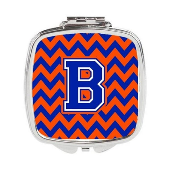 Carolines Treasures  Letter B Chevron Orange & Blue Compact Mirror - 3 x 0.3 x 2.75 in.