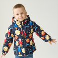 thumbnail image 4 of Generic Kids Warm Overcoats Windproof Toddler Boys Girls Winter Hooded Cartoon Printed Top Long Sleeve Zipper Padded Thick Jacket with Pockets(G,18-24 Months), 4 of 9