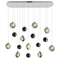 CWL Lighting Salvador 35-120" Crystal LED Integrated Chandelier in Nickel