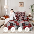 thumbnail image 3 of Erosebridal Woodland Wildlife Bears Twin Comforter Sets 3-Piece For Boys,Teens Black Red Geometric Grid Bedding Set,Black Reversible, 3 of 6