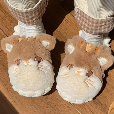 

Slippers Clearance Women Plush Cat Slippers Fashion Indoor Home Thick Bottom Anti-Skid Outdoor Wear