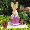 thumbnail image 2 of THHEIC Easter Decorations Bunny Figurines Tabletop Spring Decor, Rustic Straw Bunny with Carrot, Sisal Rabbit Statues Ornaments for Table, Home, Office, Kitchen, and Farmhouse, 2 of 9