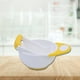 thumbnail image 2 of Juego de cuencos de molienda antideslizantes lavables de plástico para hacer alimentos complementarios para bebés (amarillo + blanco), 2 of 2