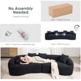 thumbnail image 5 of HUTWIFE Home Modern Solid Print Chenille Reclining Sofa with 4 Throw Pillows, Black, 5 of 6