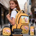 thumbnail image 2 of Bulopur 17 Inch 4 Piece Backpack Set Sunflower Bee Axolotl Print School Bookbag with Lunch Box, Water Bottle Holder and Pencil Case for School Daily Use, 2 of 7