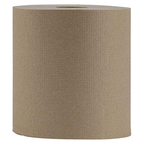 Hardwound Paper Towels, Nonperforated, 1-Ply, 8" x 800 ft, Natural, 6 Rolls/Carton
