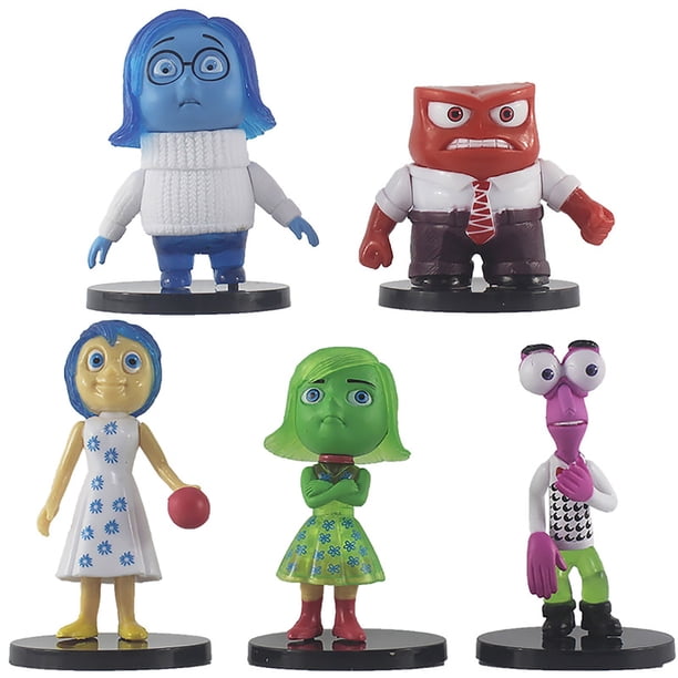KEVCHE 5Piezas Inside Out Figura Juguetes, Inside Out Decoración de Escritorio Mood Joy Anxiety Fear, Inside Out Figuras para Niños y Aficionados, Edad 3+