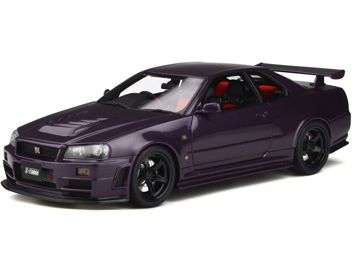 Nissan Skyline Gt R Nismo Z Tune R34 Midnight Purple Metallic With Black Wheels 1 18 Model Car By Otto Mobile Walmart Com