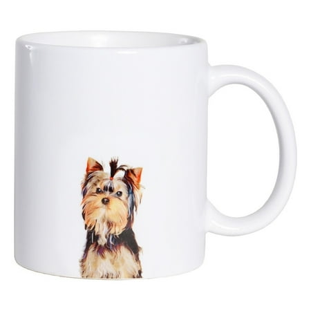 

Pet Portrait White Ceramic Mug - I Love Yorkshire Terriers