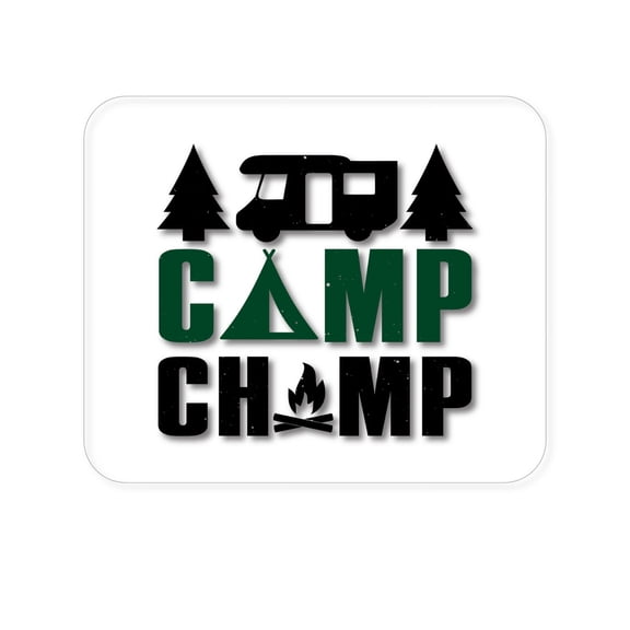 DistinctInk Mouse Pad - 1/4" Foam Rubber - Camp Champ - Camping Fire