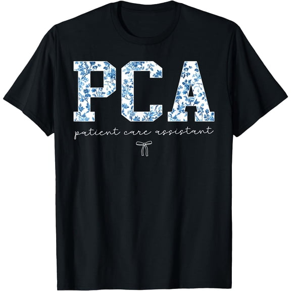 Floral PCA Patient Care Assistant T-Shirt for Healthcare Workers