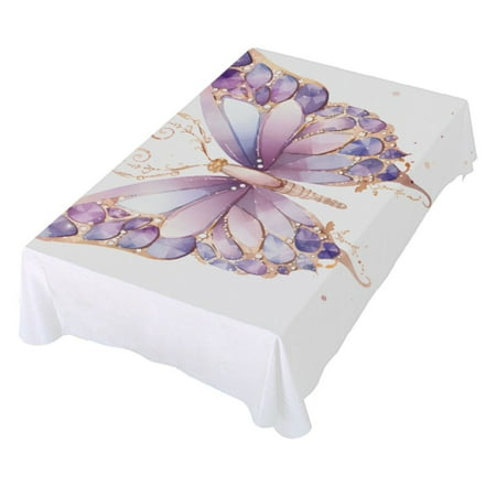 

JSTEL Butterfly Diamond Table Cloth Square 54 x 54 Inch Tablecloth Anti Wrinkle Table Cover for Dining Kitchen Parties
