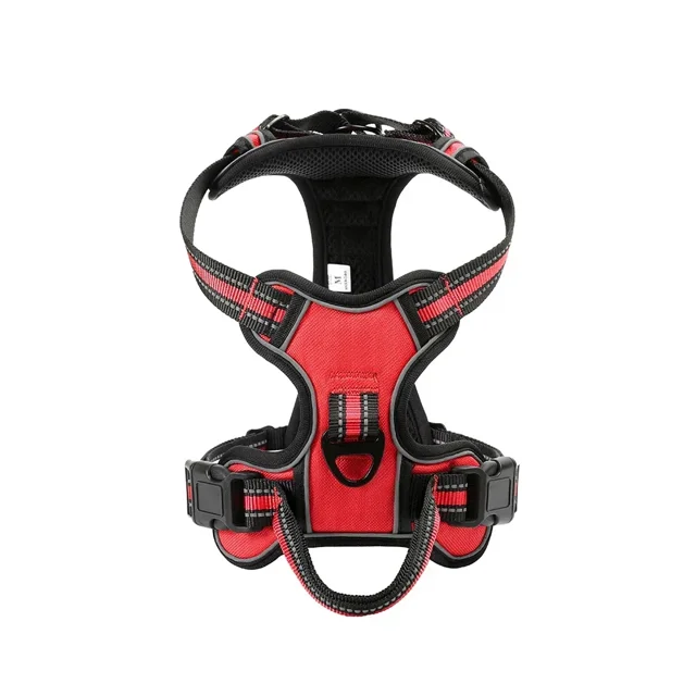 Arnés de nailon ajustable para perros, chaleco reflectante, suave, transpirable, sin tirones, arnés para mascotas, correa para perros pequeños y grandes