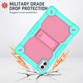 thumbnail image 3 of SOATUTO for Doundy/Azeyou 2025 10.1 Inch HD Tablet Case,Shockproof Kids Hybrid Protective Cover Built in Kickstand Shoulder Strap for Doundy Android 14 10.1 Inch HD Tablet (Green/Pink), 3 of 7