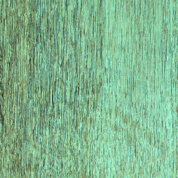 Ahgly Company Indoor Square Oriental Turquoise Blue Modern Area Rugs, 5' Square
