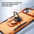 thumbnail image 5 of for iPhone 14 Plus Hard Case, with Camera Cover & Kickstand Holder, Built-in 360°Rotate Ring Stand Anti-scratch Drop Protection Magnetic Phone Case for Apple iPhone 14 Plus - Orange, 5 of 8