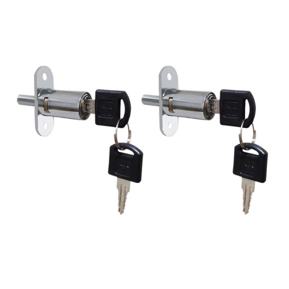 VictorsHome Push Plunger Lock 19mm x 23mm Cylinder Head Chrome Plated Zinc Alloy Keyed Different 2 Pack