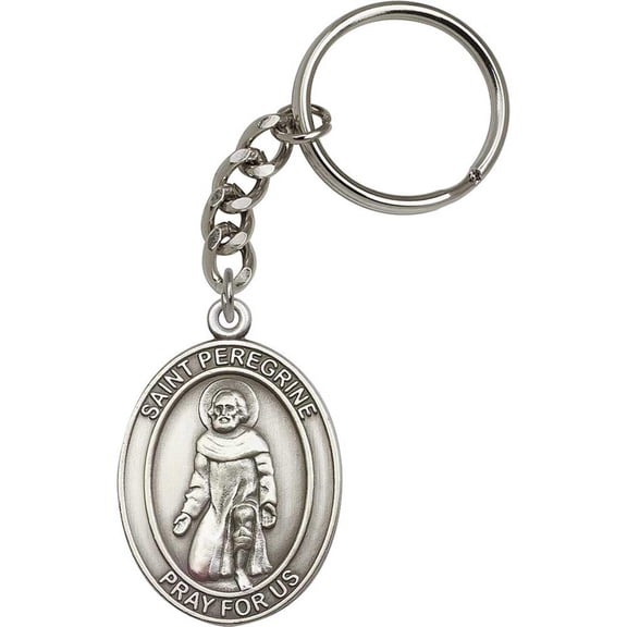 Antique Silver St. Peregrine Keychain