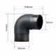 thumbnail image 2 of 60mm L-Shaped Elbow Duct Pipe for Car Air Heater Exhaust Connection, 2 of 5