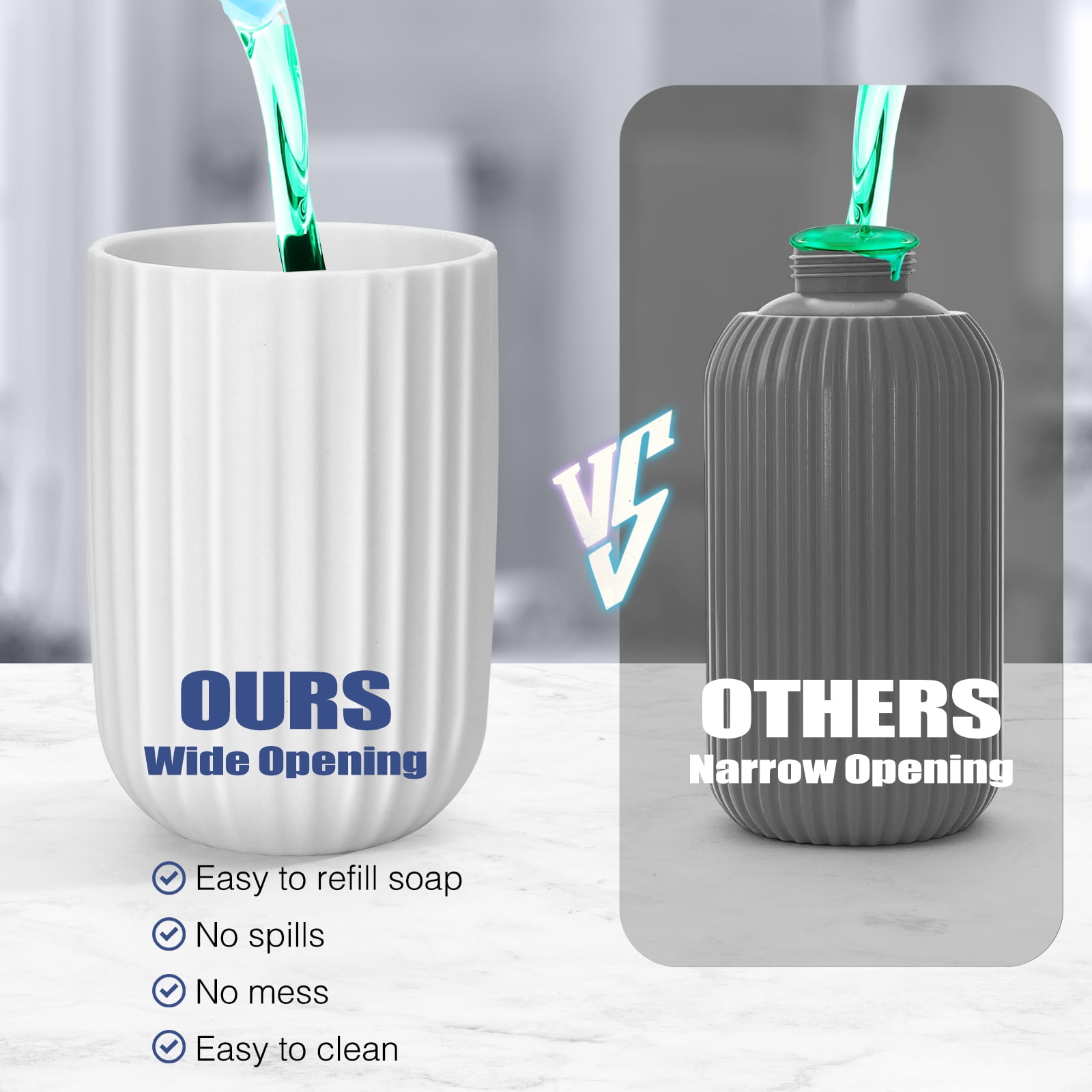 Automatic Soap Dispenser Liquid Touchless 9oz Plastic White 3-Level Adjustable Modern Auto Soap Dispenser Bathroom Kitchen Hand Dish Lotion
